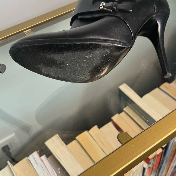 LN Ralph Lauren Black Label Collection Black Ankle Boot Stilettos with Buckles - Picture 11 of 15